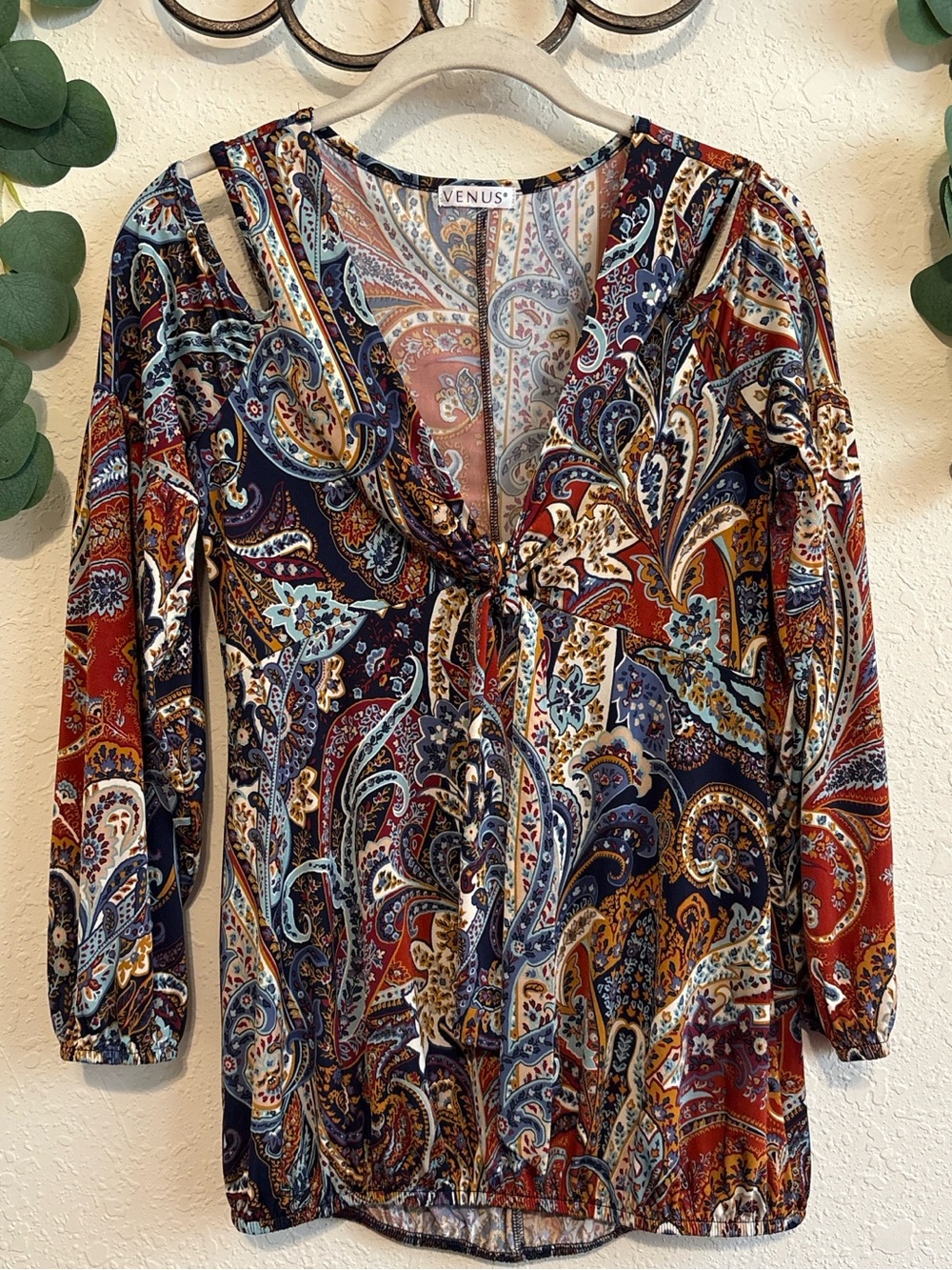 Retro Boho 70s Style Paisley Off-Shoulder Top✨